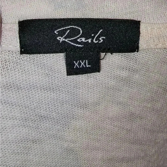 Rails Cara V-neck Slub Cotton Jersey Rainbow Tie Dye Tee Shirt Flawed XXL - Picture 10 of 13